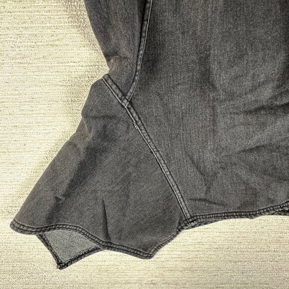 Banana Republic Womens Sz 8 Black Denim Peplum Sleeveless Top Whimsigoth Baddie - Picture 5 of 9